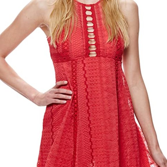 Free People Wherever You Go Sleeveless Dress Red Size Small - Picture 7 of 13
